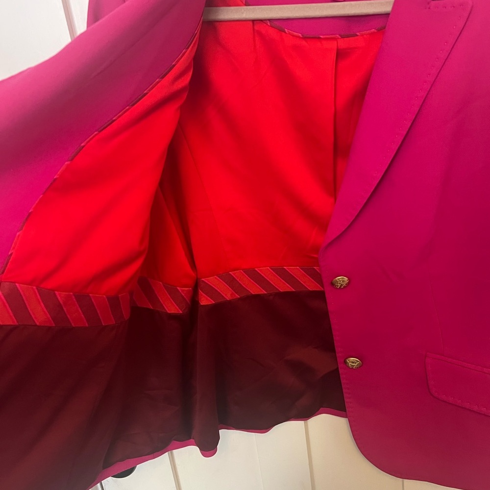 Talbots Fuchsia Pink Classic Blazer with Gold Buttons - Picture 10 of 14